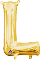 Gold Letter "L" Mylar 16 Inch Balloon